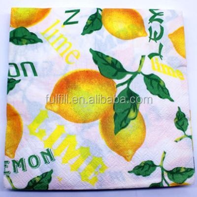 China Printed Fruit Printed Paper Napkin And Custom Logo Table Paper Cloth for sale