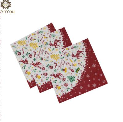 China Colorful Personalized Christmas Cloth Napkins Disposable Napkin For Dishwashing for sale