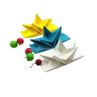 China Origami Printed Printed Napkins Color Folded Paper Napkins 40*60cm Star Shape Pre Folded Tissue Paper Napkins for sale