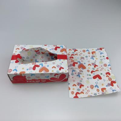 China Custom logo free sample printed paper box colorful facial soft tissue box for wedding for sale