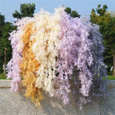 China Romantic Long Branch Home Valentine Gifts Wedding Decoration Artificial Flower Fog Plastic Grass Prop for sale