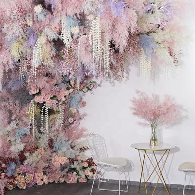 China Romantic Wedding Backdrop Decoration Fog Flowers Rhyme To Grass Artificial Plants for sale