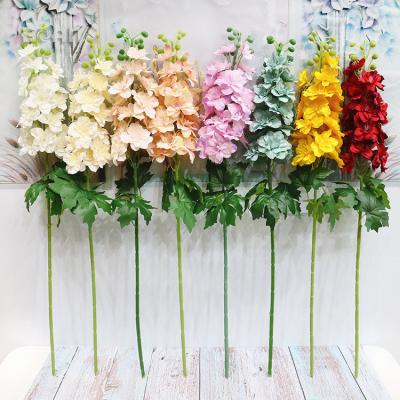 China Pastoral Style Wholesale Cheap Silk Flowers Wedding Artificial Flower Plants Fake Delphinium Ajacis for sale