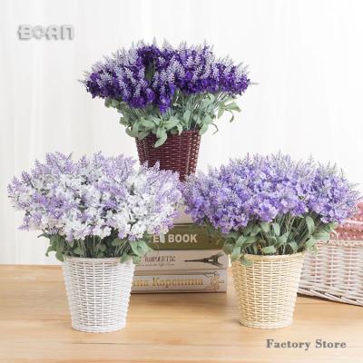 China 10 Branches Wedding Immortal Stable Purple Mini French Bunch Lavender Flowers Artificial Flower for sale