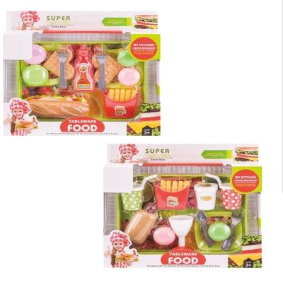 China Educational Toy Children Play House Simulated Food Toy Burger Fries Coke Set Boys and Girls Cognitive Toys for sale