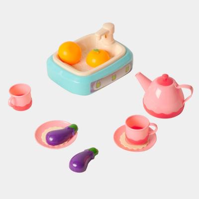 China Water Faucet Environmental Simulation Materials Kettle Fruit Overflowing Toys Toys Kitchen Sink Set Toy For Baby for sale