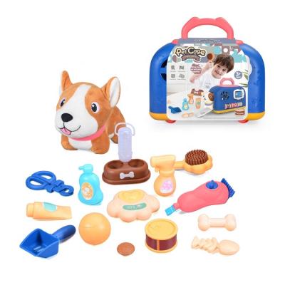 China With Simulated Sound House IC 17 PCS Musical Light Dog Cage Other Pretend To Play Preschool Children To Pretend Toy With Rich Accessories for sale