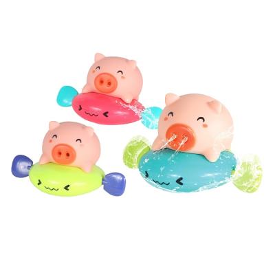 China Lovely pig nose spray water bathing pull line funny toy swimming bath to squirt toys with OPP bag for sale