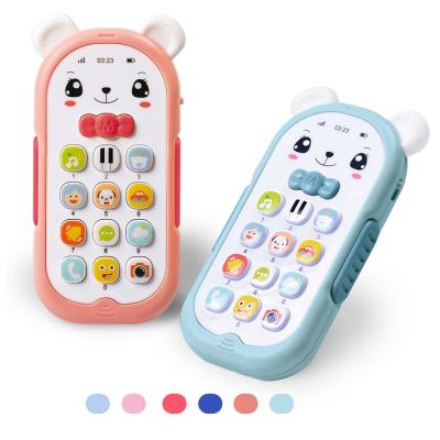 China Colorful Lights & Smart Music Baby Phone Toy Colorful Lights Soft Teether Aid Sleep Educational Music Baby Toys with 6 Colors for sale