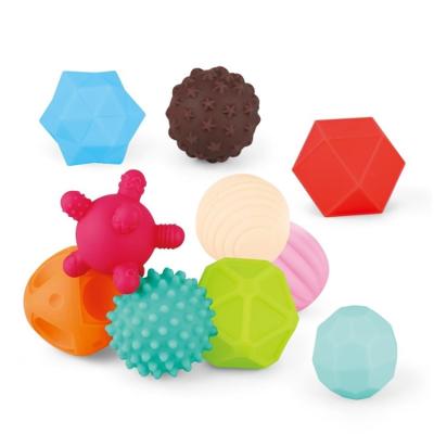 China Unique Non-Toxic Soft Vinyl Ball Toys Baby Teether Massage Balls 10 Colored Styles Soft Teether For Infant for sale