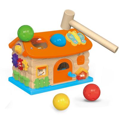 China Wooden Music House/Light Capacity/Practical/Cognitive Children's Knock Toys Parent-child Interaction Baby Early Education Toy Educational Electric House for sale