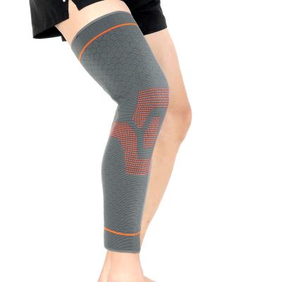 China Breathable Adjustable Elasticity High Elasticity And Super Large Size Nylon Spandex Latex Pads High Quality Long Knee Gaiters for sale