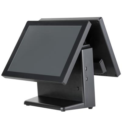 China 5 Wire Resistive Touch Screen Monitor China 15 Inch Dual Touch Screen POS Video Terminal POS System Machine for sale