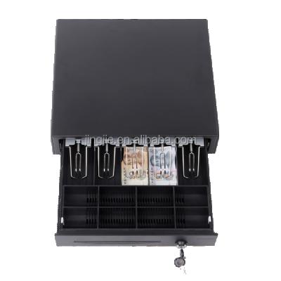 China Metal and steel black color metal pos cash drawer JJ-405 with three-level lock suitable for each bill for sale