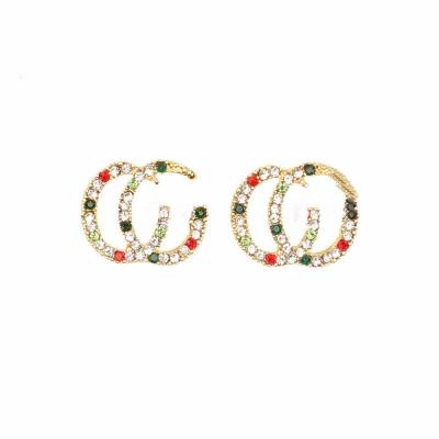 China CLASSIC 2022 fashion women's crystal earrings trendy earrings new designer alloy circle earrings for women for sale