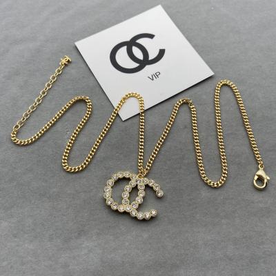 China NEW HotSale Fashion Jewelry 925 CC Fashion Trendy Silver Letter Bead Pendant Necklace for sale