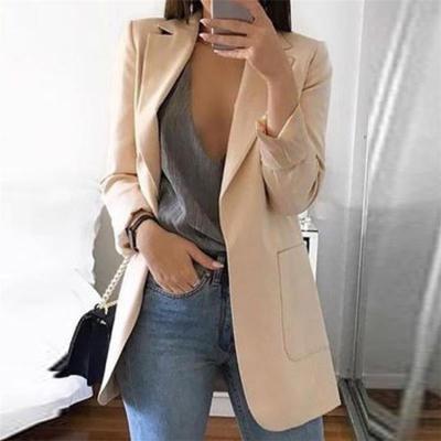 China Autumn Winter Long Sleeved Solid Color Breathable Women's Suits and Tuxedos Woman Blazer Jacket Women's Suits and Tuxedos for sale