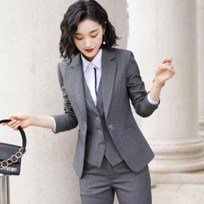 China Breathable Drop Shipping Autumn Winter Fashion Apricot Suit Long Sleeve Solid Color Woman Suits Blazer Sets Woman Blazer Jacket for sale