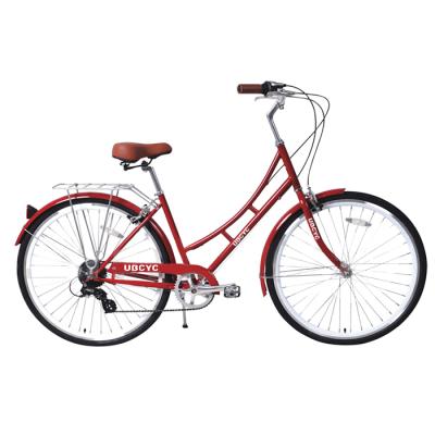 China 26 Inch Aluminum Alloy Steel Frame Women's City Bike Cheap Single Speed ​​City Bicycle City Cycle zu verkaufen