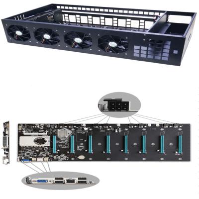 China With fan 8GPU graphics card chassis barebone system 8gpu with 8 fans chassis for sale