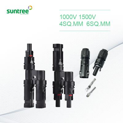 China Solar Panel Plug Suntree DC 1000v Wire Electrical Connector Waterproof Wire Quick Connector for sale