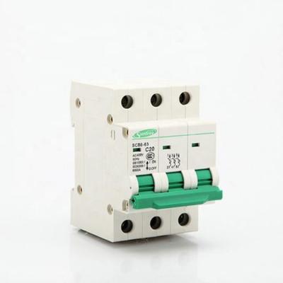 China Suntree 50HZ / 60HZ Mini Circuit Breaker 2P 63A 400V AC Safety MCB C 4.5kA~6kA for sale