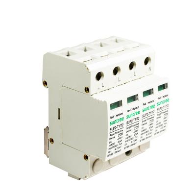 China Single Phase Surge Protector Lightning Surge Protection AC SPD Surge Arrester SPD SUP2-T1+T2 for sale