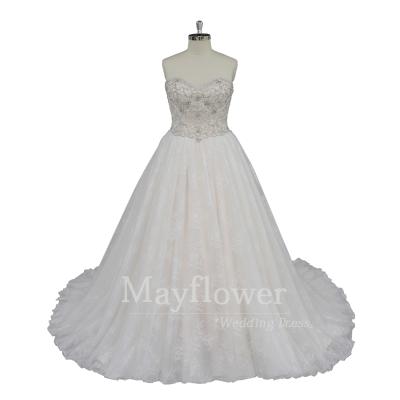 China Wholesale Anti-Static Blush Bling Bling Crystal Beaded Wedding Dresses Alibaba for sale