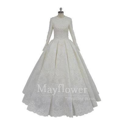 China High quality anti-static luxury lace wedding dress muslim wedding dress custom made porcelain for sale