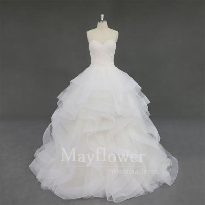 China Anti-Static Blush Pink Sweetheart Neckline Wedding Dress Floating Ruched Wedding Dress for sale