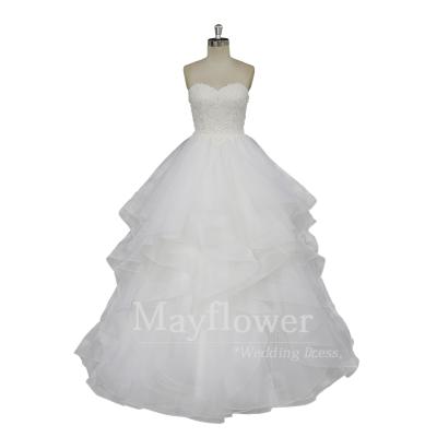 China China Canton Anti-Static Custom Made Wedding Dresses With Ruffles Skirt for sale