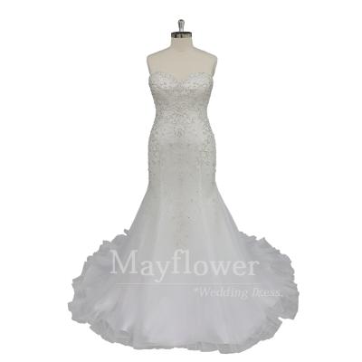 China Real Pictures Anti-Static Mermaid Beaded Embroidery Wedding Dress Bridal Dress for sale