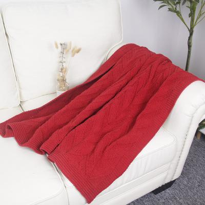 China Non-toxic Wholesale Custom Logo Designer Single Chunky Chunky Chenille Knit Throw Blanket For Sofa Home Decoration for sale