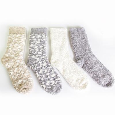 China Anti-skid in soft warm polyester running over the knee anti slip knitted floor socks for indoor unisex home floor for sale