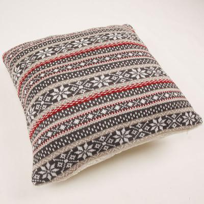 China Wholesale Non-Toxic Square Loop Ethnic Acrylic Sherpa Knitted Christmas Home Decor Pillow Cushion Covers for sale