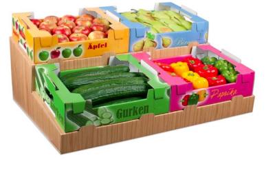 China Corrugated Cardboard Fruit Packaging Boxes For Supermarket Free Sample for sale