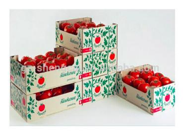 China Rechteck runzelte Frucht-Verpackungs-Kästen für Erdbeeren, glatte/Matt-Laminierung zu verkaufen