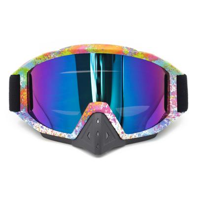 China Rainbow glass motorcycle uniform motorcycle racing googles exterior glasses for sale