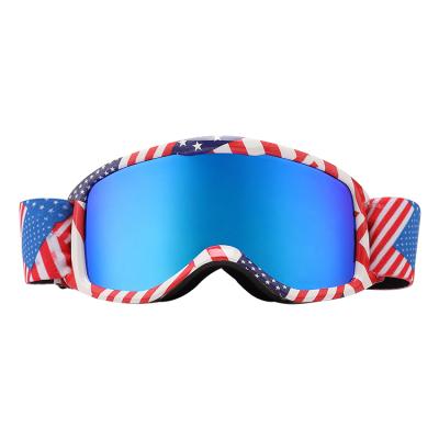 China Impact Resistant Anti Scratch Glass Private Label Snow Trendy Kids Ski Goggles for sale