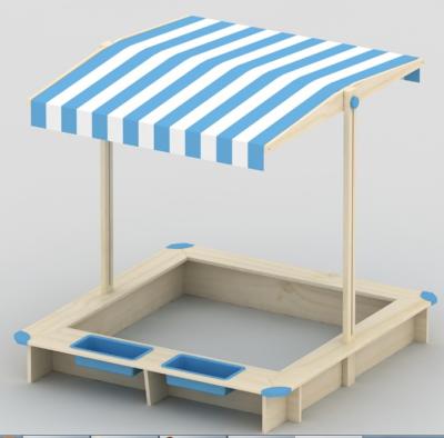 China Fir wood outdoor sand box with sunshade garden wooden sandbox high quality wholesale price for sale