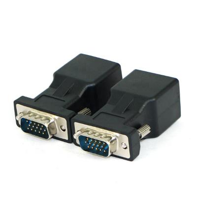 China Video Network Connector Supplement DP9 to Adapter DP15 PIN 8p8c RJ45 Connector CAT5 CAT6 Ethernet VGA Signal to RJ45 Converter for Network Cable for sale