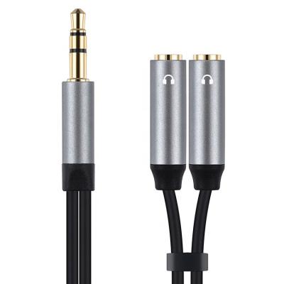 China Mic Audio 3.5mm Headphone Jack Y Plug-and-Play Male Splitter Earphone Audio Adapter Cable 3.5mm to Splitter 2 Dual 3.5mm Earphone Stereo for sale