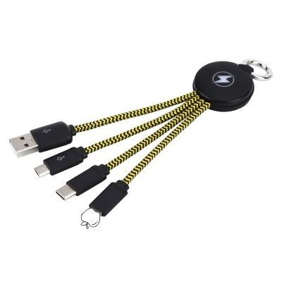 China Wholesale Multi Function Data Transfer Cable Usb 3A Data Cables Three In One Charger Android Phone Connector USB Charging Cable 3 In 1 Main Chain Charger for sale