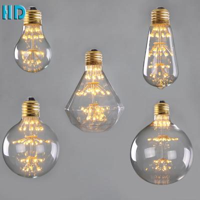 China Indoor Lighting Vintage LED Firework Bulb ST64/A19/G80/G95/G125 Christmas Decoration Warm White Light for sale