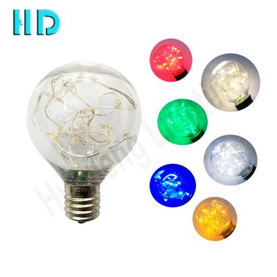 China Indoor / Outdoor Lighting G50 e17 Plastic Led Copper Wire Christmas Light Bulb for sale