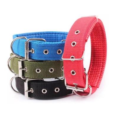 China Sustainable Polyurethane Coated 2 Inch Wide Reflective Adjustable Plain Nylon Dog Collar With Metal Buckle for sale