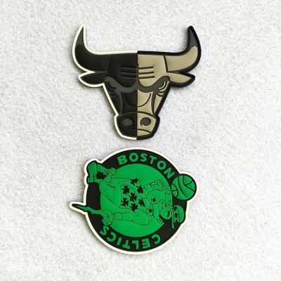 China High Quality Sustainable Factory Cow Head Embossed PVC 3D Rubber Label Custom Clothing Label for sale