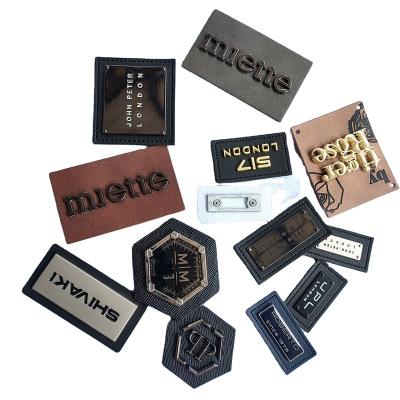 China Custom Labels and Metal Best Viable Wholesale Prices Custom Brand Metal Leather Logo For Sale for sale