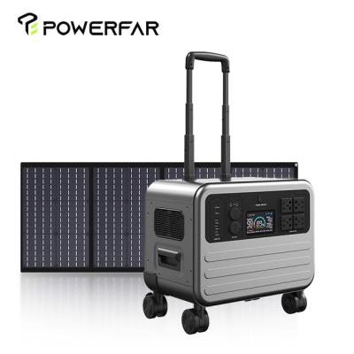 China POWERFAR 2300W Power Station Solar Power Station Cordless Charging Handheld Portable 12v Battery For Home HN for sale