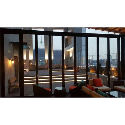 China Folding Screen Mall Hotel Restaurant Aluminum Window Horizontal Sliding Folding Door for sale